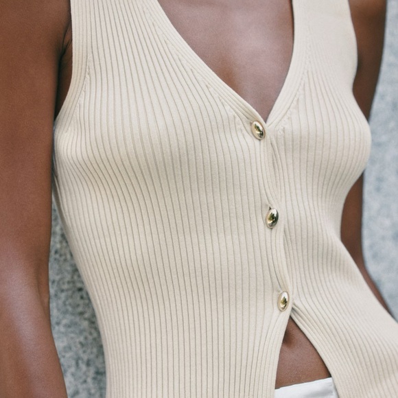 H&M Beige Ribbed Knit Top - Picture 7 of 7